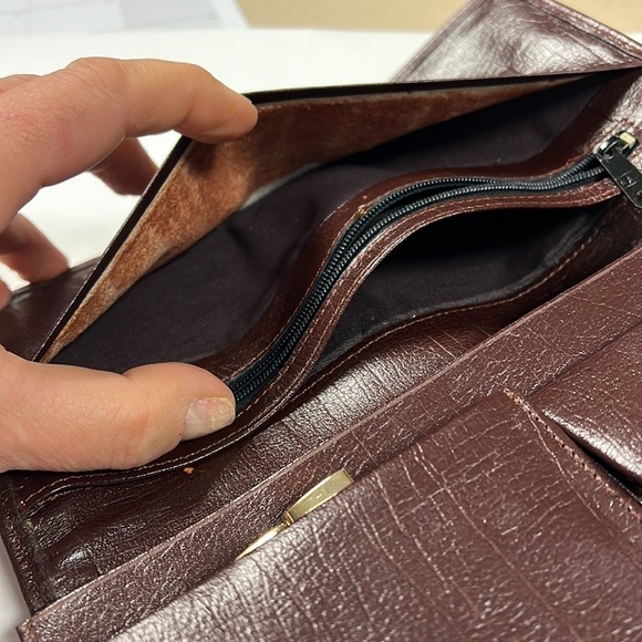 Vintage Beaded and Leather Long Clutch Bag Wallet - Picture 13 of 15